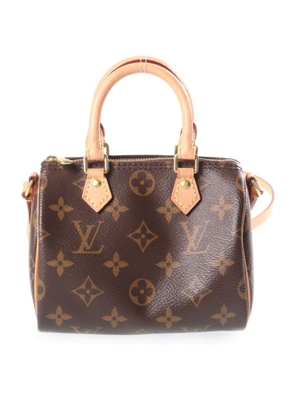 Louis Vuitton Nano Speedy Shoulder Bag 2-Way Back Leather Brown